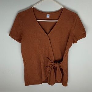 OLD NAVY Mustard Wrap Tie Top